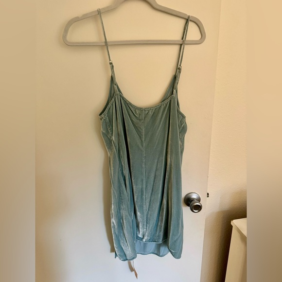 REFORMATION Lyza Velvet Dress in “Turquoise” (Dusty Light Blue) - NWT - Picture 5 of 7